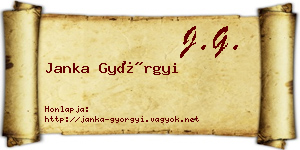 Janka Györgyi névjegykártya